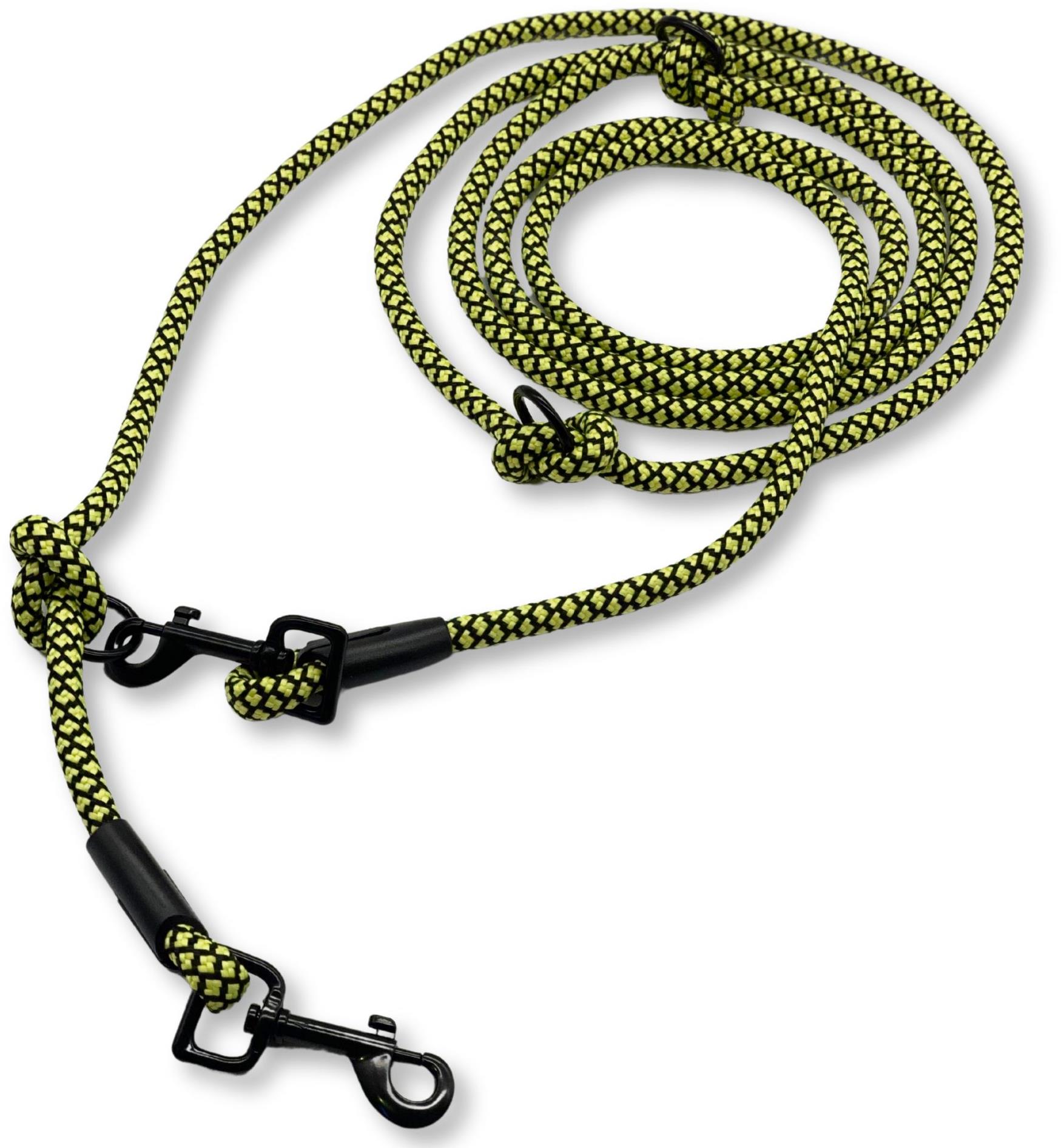 PafDog Prepínacia nastaviteľná vôdzka 8 mm, žlto-čierna 4 m