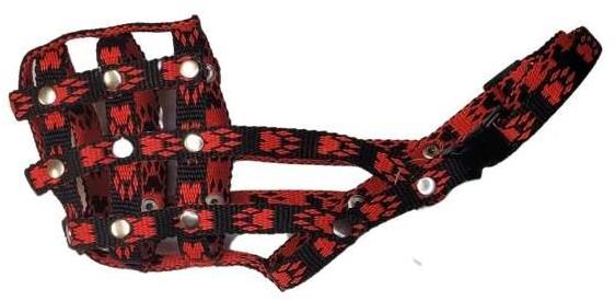 Palkar Nylonový náhubok pre psov veľ. 1 18 cm × 6 cm čierno-červený