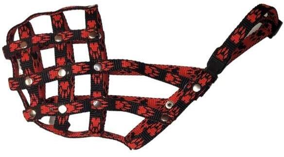 Palkar Nylonový náhubok pre psov veľ. 2 22 cm × 7,5 cm čierno-červený