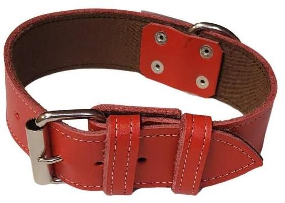 Palkar Obojok z kože hladenice pre psov 55 cm × 40 mm červený