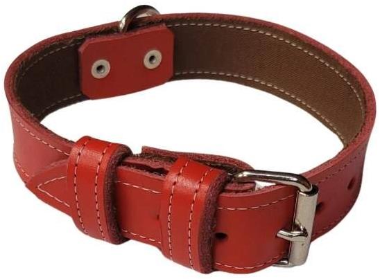 Palkar Obojok z kože hladenice pre psov 60 cm × 30 mm červený