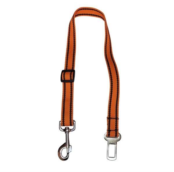 Palkar bezpečnostný pás do auta pre veľké psy 65 cm × 25 mm, oranžový s pásikmi