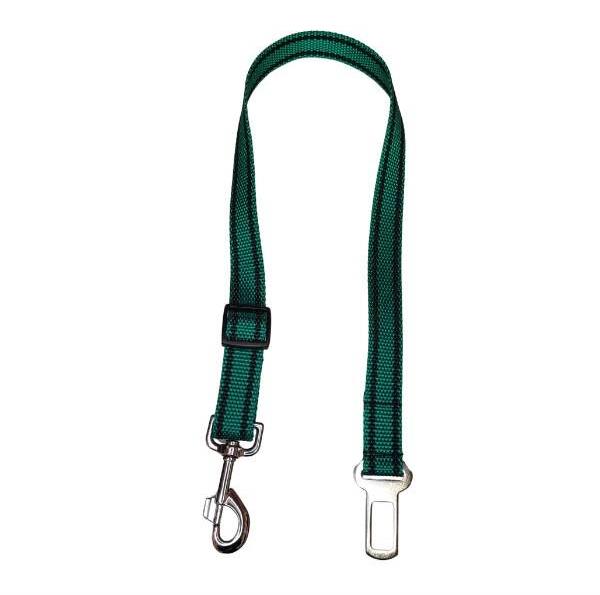 Palkar bezpečnostný pás do auta pre veľké psy 65 cm × 25 mm, tmavozelený s pásikmi