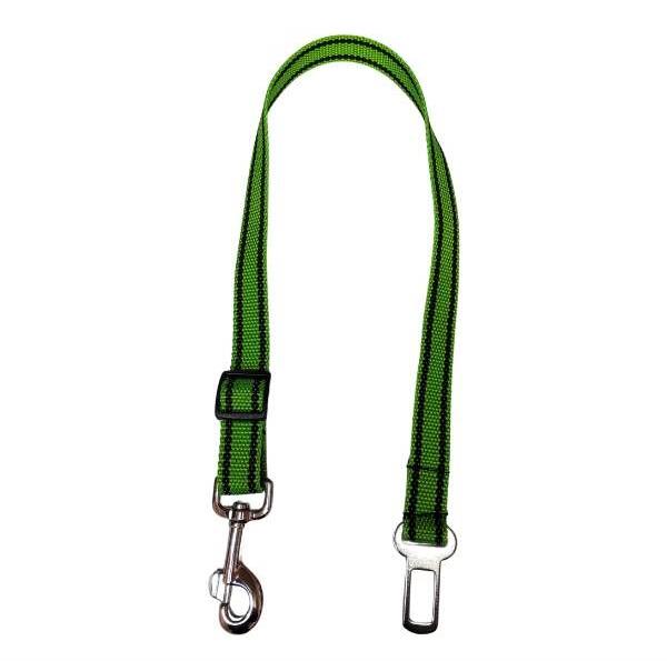 Palkar bezpečnostný pás do auta pre veľké psy 65 cm × 25 mm, svetlozelený s pásikmi