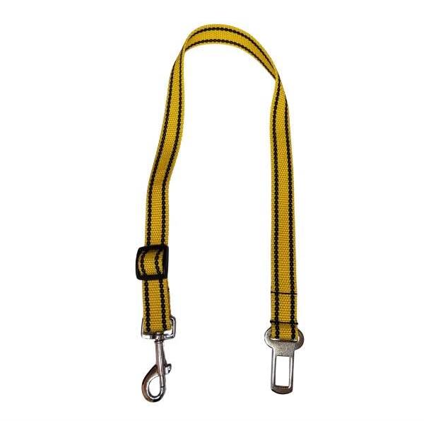 Palkar bezpečnostný pás do auta pre veľké psy 65 cm × 25 mm, žltý s pásikmi