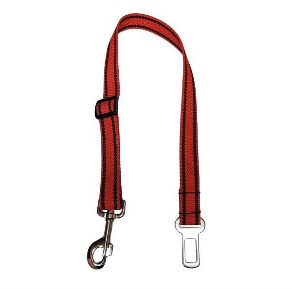 Palkar bezpečnostný pás do auta pre veľké psy 65 cm × 25 mm, červený s pásikmi