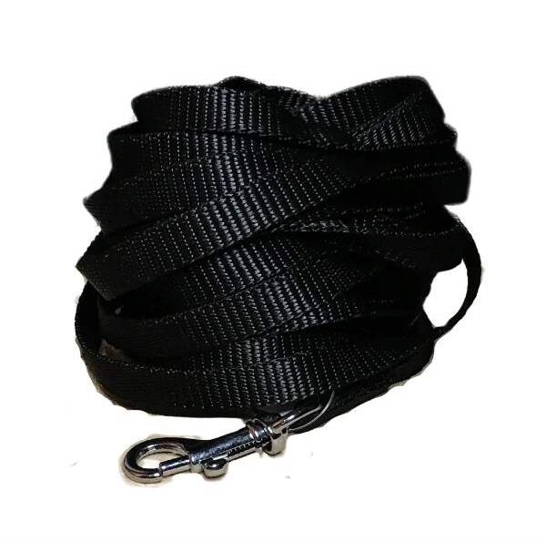 Palkar vodidlo stopovacie z popruhu pre psov 10 m × 10 mm čierne