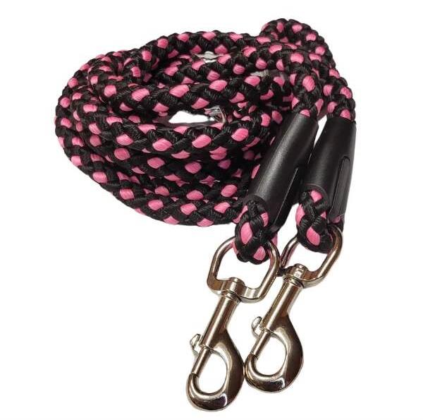 Palkar prepínacie vodidlo pre psov 250 cm × 14 mm čierno-ružové