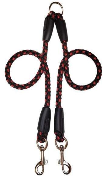Palkar Vodidlo rozdvojka pre psy 40 cm × 8 mm čierno- červené