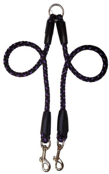 Palkar Vodidlo rozdvojka pre psy 40 cm × 8 mm čierno-fialové