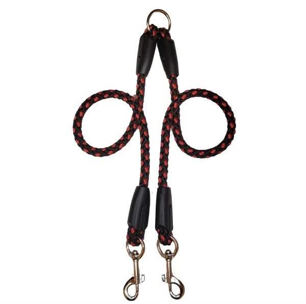 Palkar Vodidlo rozdvojka pre psy 50 cm × 14 mm čierno-červené