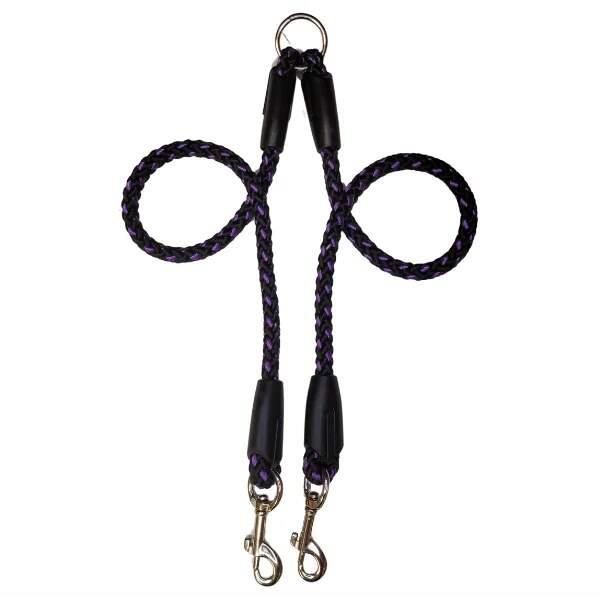 Palkar Vodidlo rozdvojka pre psy 50 cm × 14 mm čierno-fialové