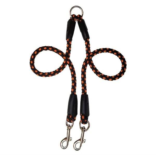 Palkar Vodidlo rozdvojka pre psy 50 cm × 14 mm čierno-oranžové