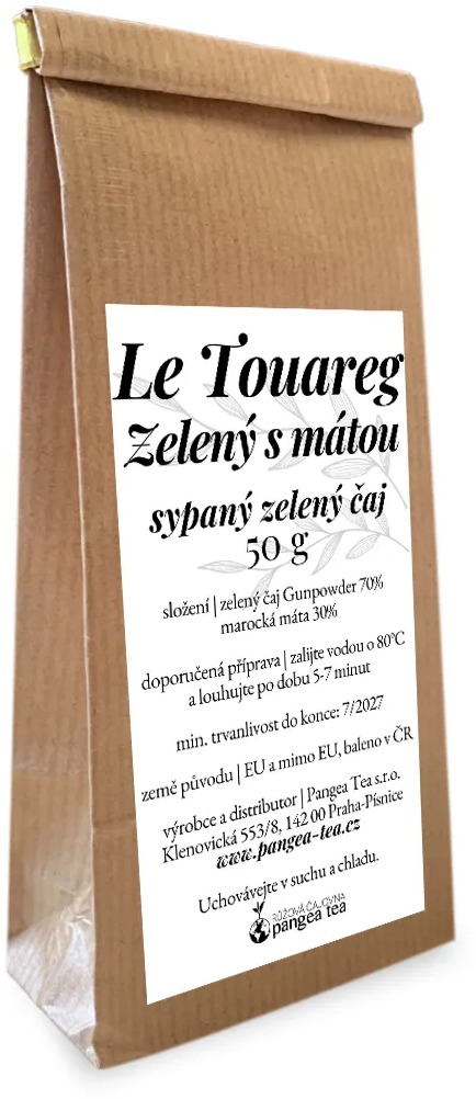 Pangea Tea sypaný čaj Le Touareg/Zelený s mätou, 50 g