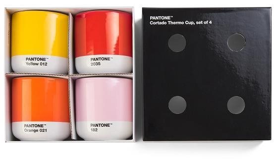 PANTONE Hrnček Cortado set, oranžová, červená, žltá, ružová