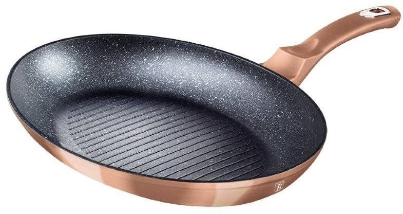 BERLINGERHAUS Panvica na ryby a steaky s mramorovým povrchom 35 cm Rosegold Metallic Line