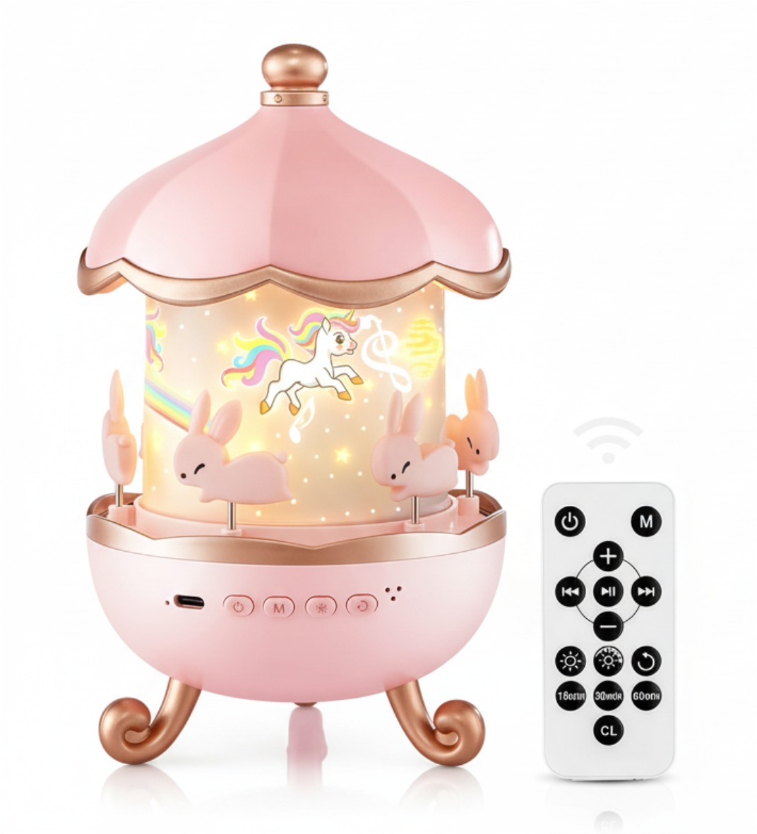 One Fire Projektor nočnej oblohy s rotujúcim kolotočom a Bluetooth reproduktorom