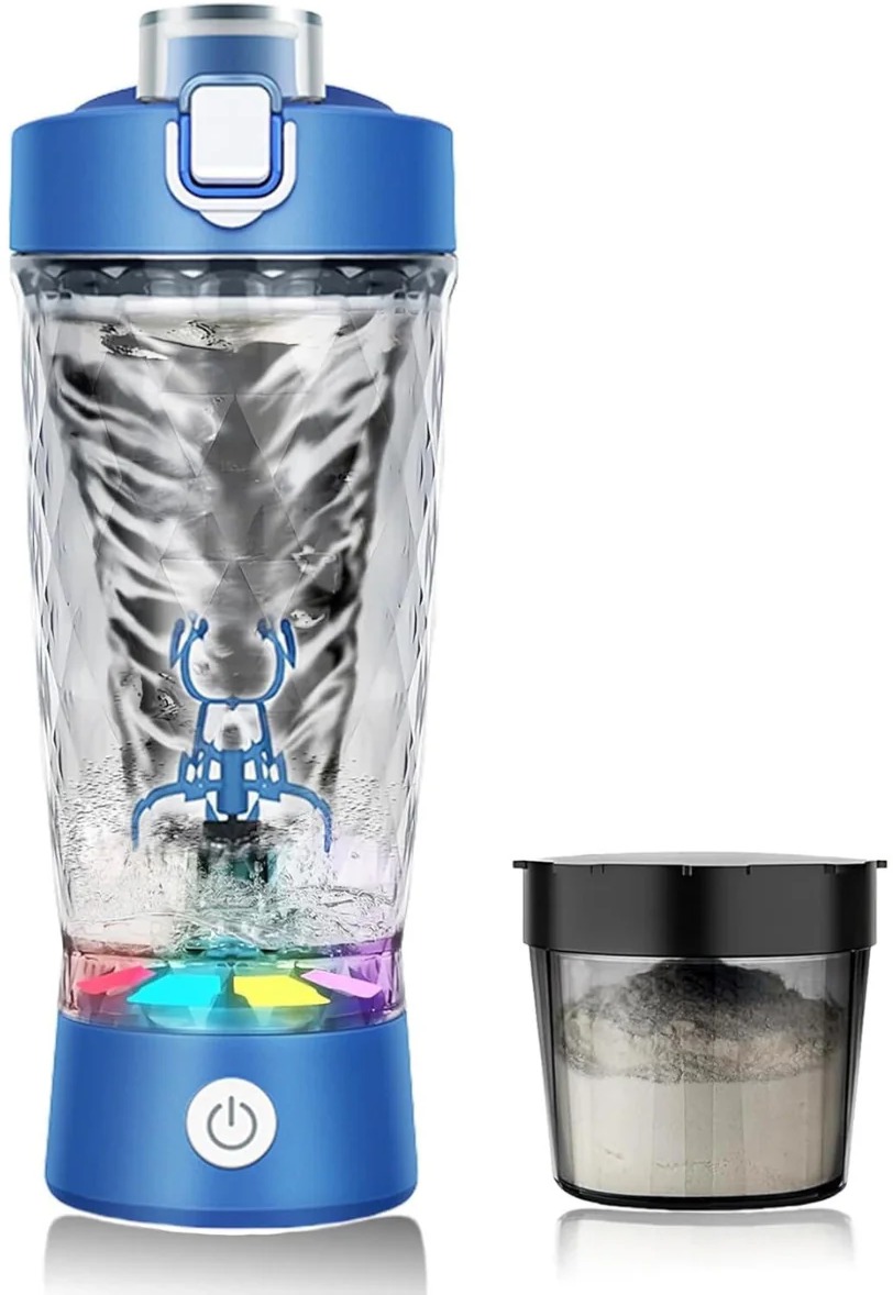 Flintronic V2 Přenosný elektrický shaker na protein 650 ml modrý