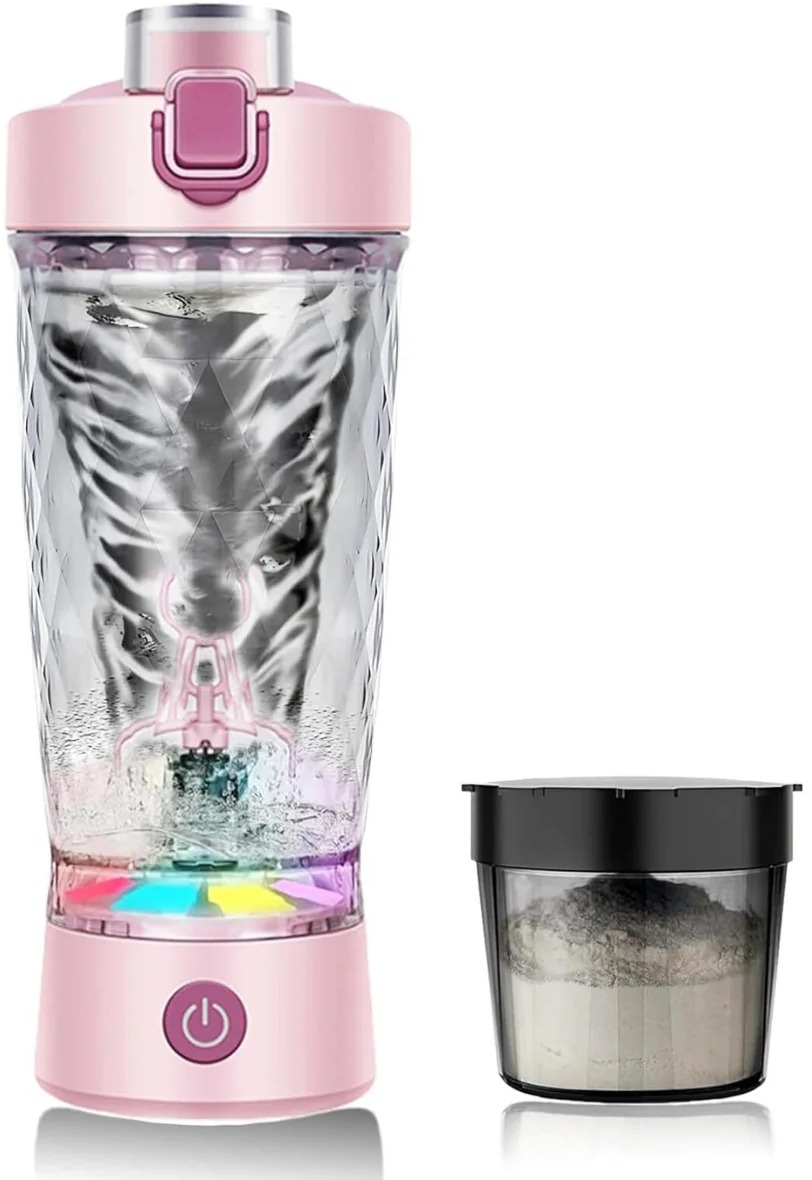 Flintronic V2 Přenosný elektrický shaker na protein 650 ml růžový