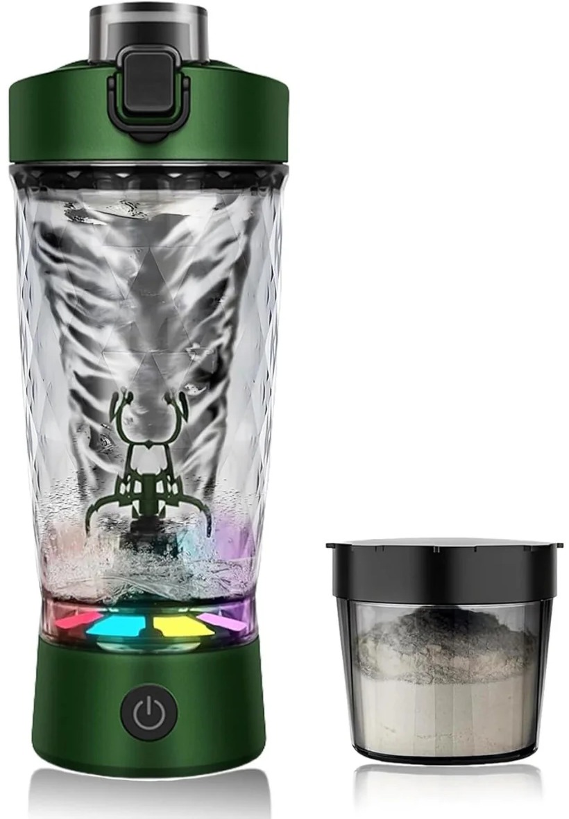 Flintronic V2 Přenosný elektrický shaker na protein 650 ml zelený