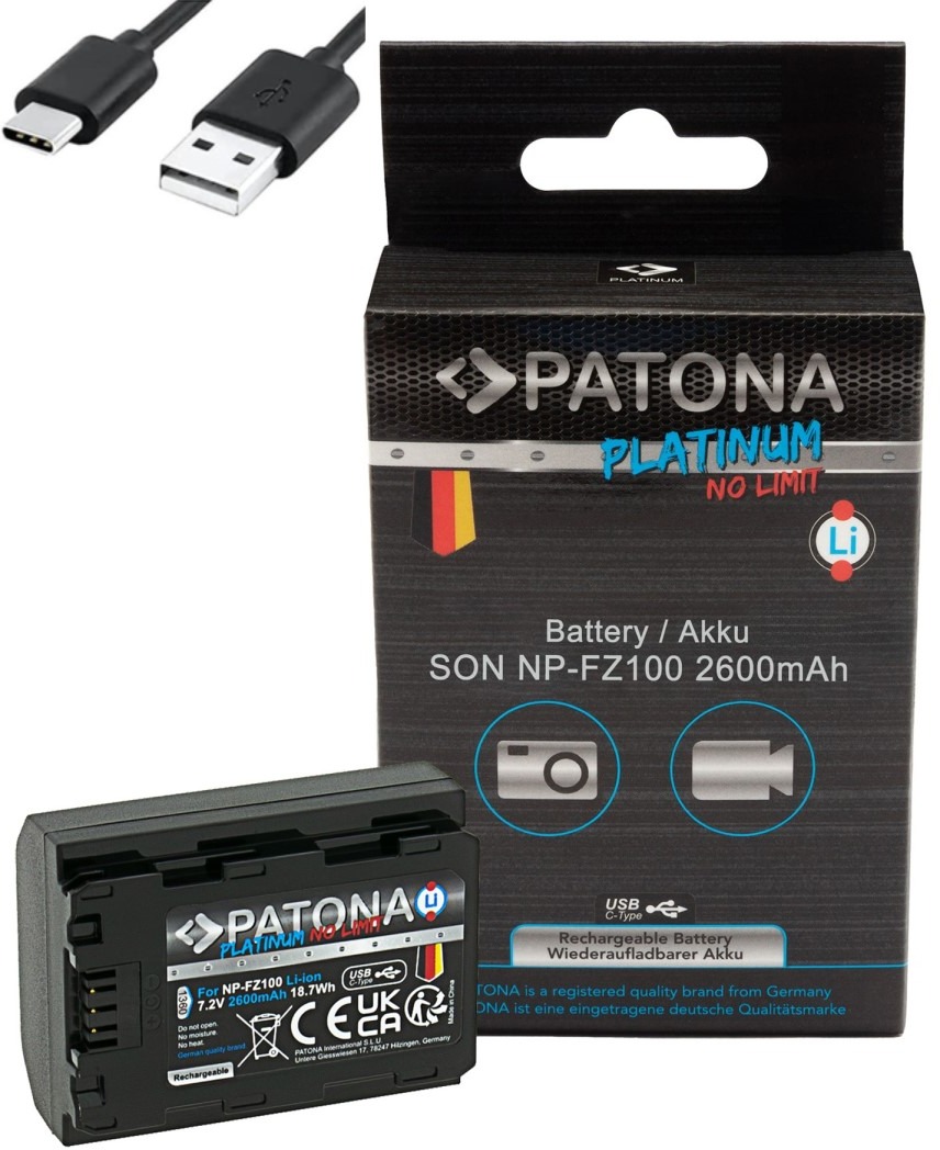 PATONA batéria pre Sony NP-FZ100 2400mAh Li-Ion Platinum USB-C nabíjanie