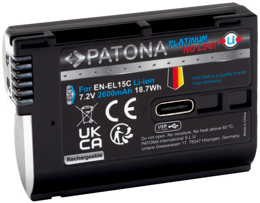 PATONA batéria pre Nikon EN-EL15C 2600mAh Li-Ion Platinum USB-C nabíjanie