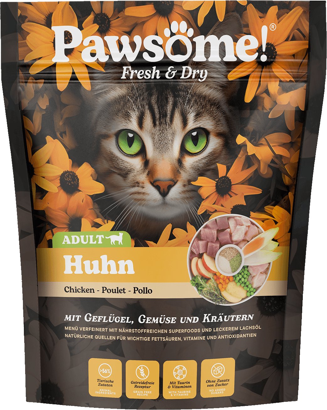 Pawsome! Fresh & Dry Adult Huhn s kuracím mäsom 750 g