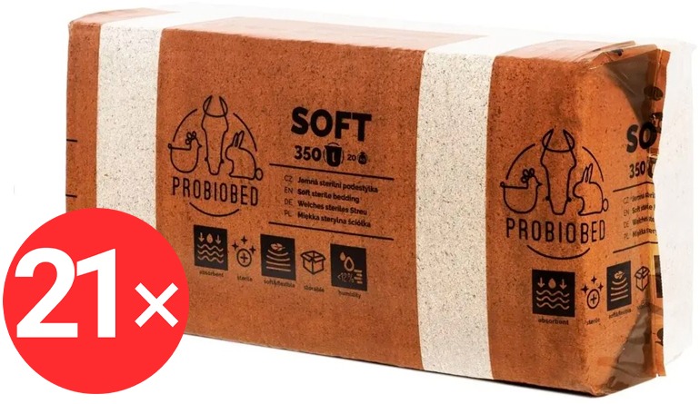 ProBioBED SOFT extra jemná sterilná podstielka 350 l 20 kg – paleta = 21 ks