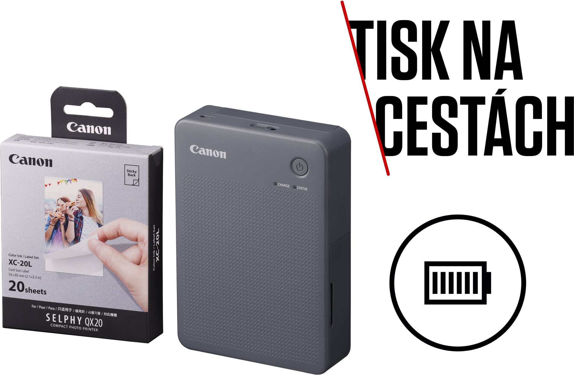 Canon SELPHY Square QX20 sivá KIT (vrátane 20 ks papiera)