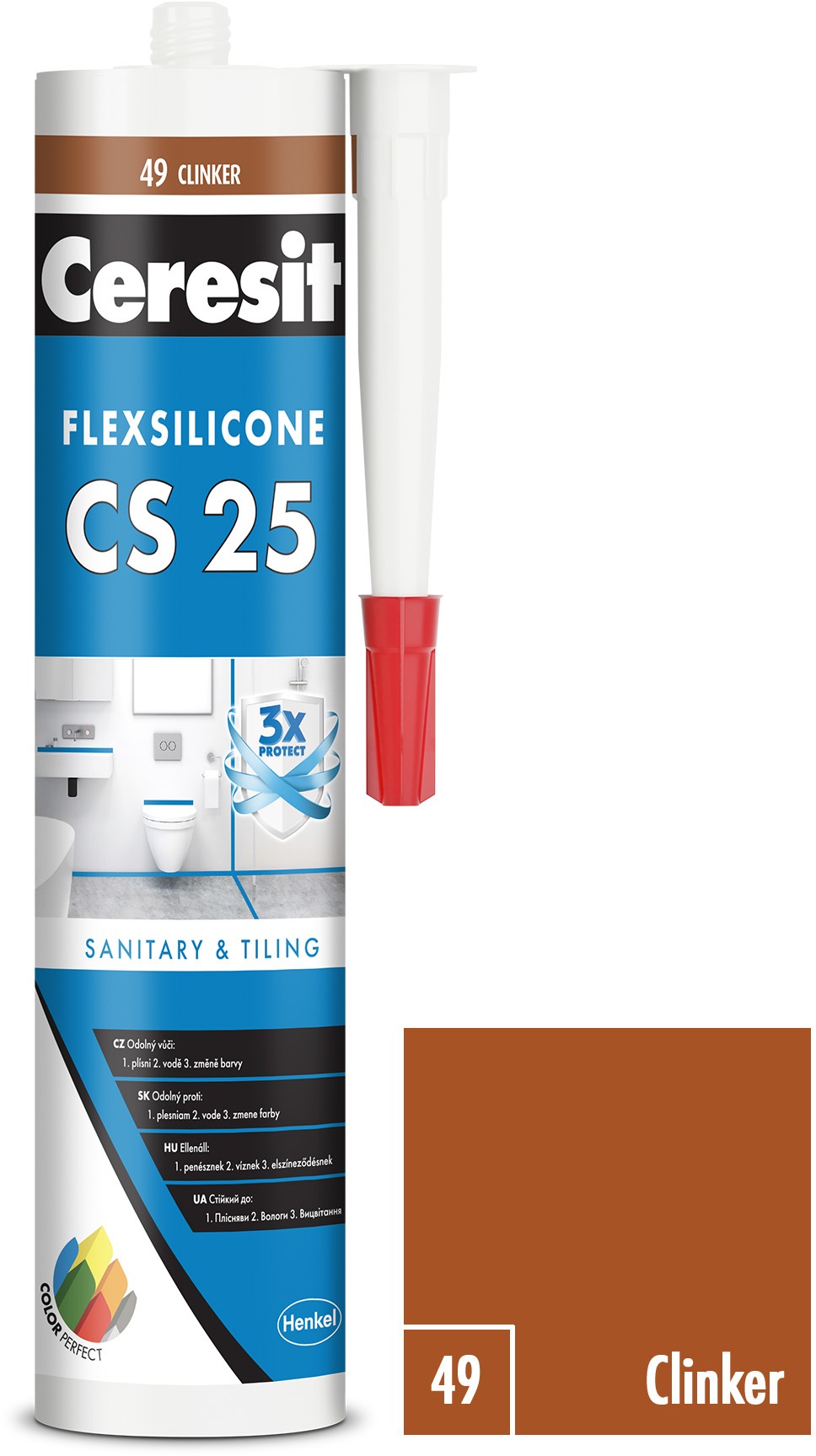 Ceresit – Sanitárny silikón CS 25 clinker, 280 ml