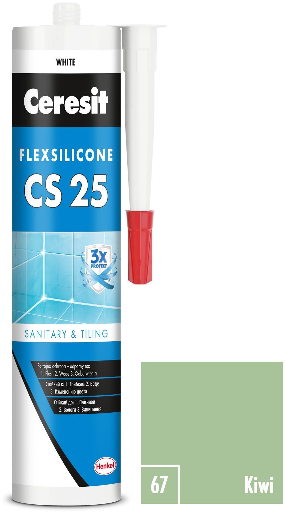 Ceresit – Sanitárny silikón CS 25 kivi, 280 ml