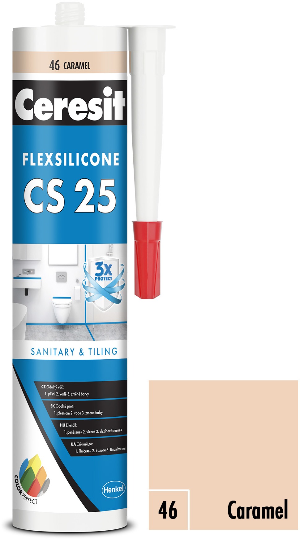 Ceresit Sanitárny silikón CS 25 caramel, 280 ml