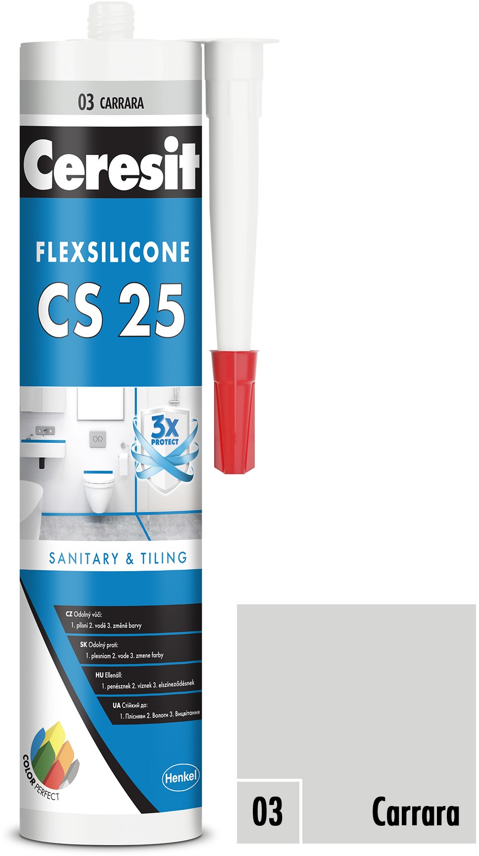Ceresit Sanitárny silikón CS 25 carrara, 280 ml