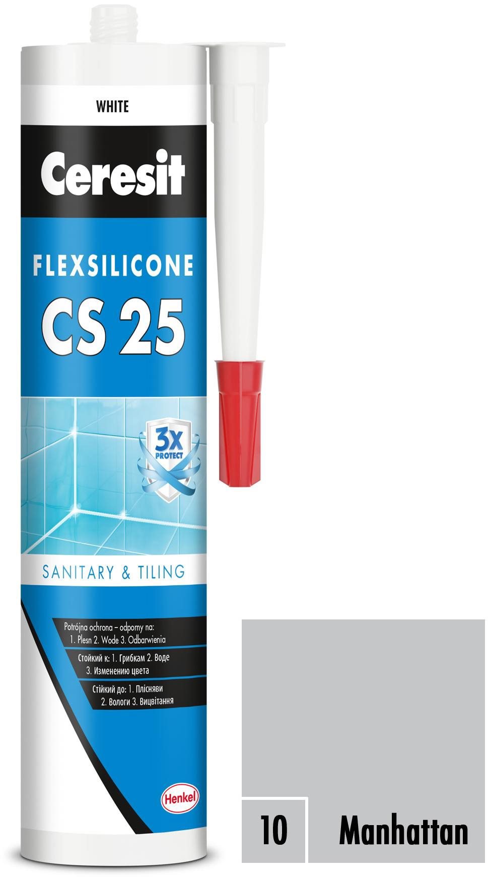 Ceresit – Sanitárny silikón CS 25 manhattan, 280 ml