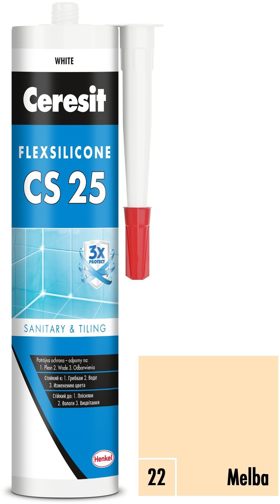 Ceresit Sanitárny silikón CS 25 melba, 280 ml