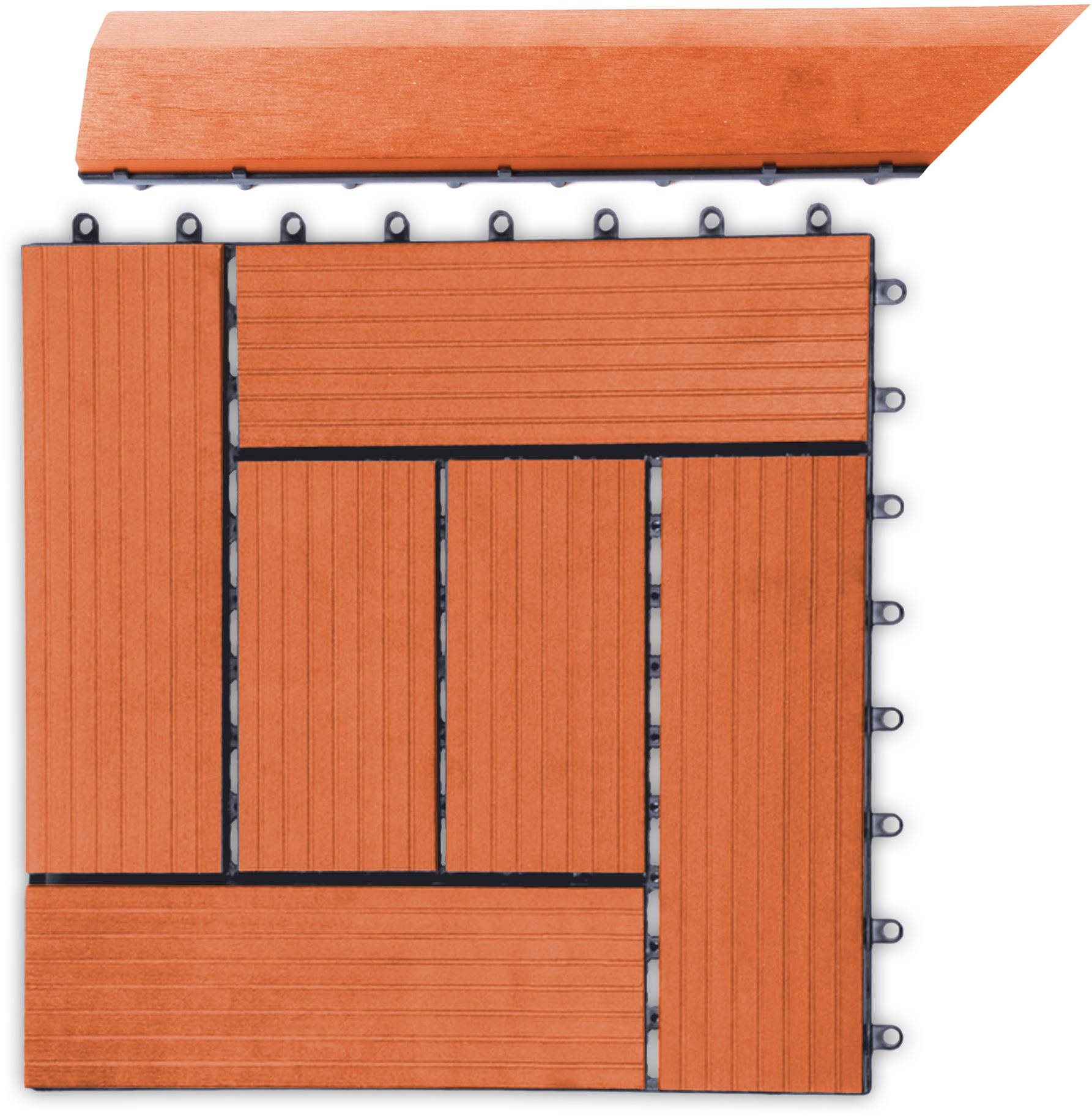 G21 Prechodová lišta pre dlaždice WPC, čerešňa 38,5 × 7,5 cm rohová (ľavá)