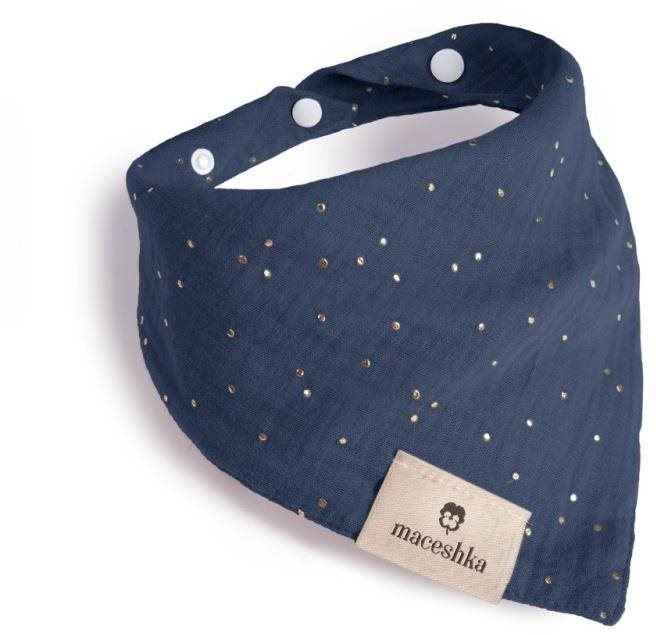 Podbradník Maceshka jednoduchý Indigo, zlatá bodka
