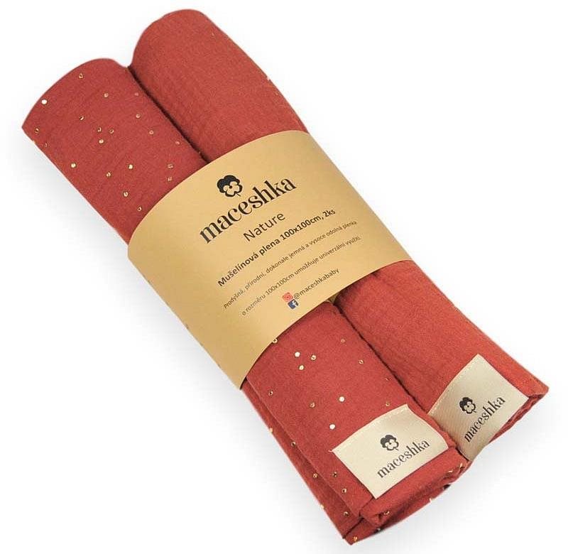 Maceshka Mušelínová plienka Nature 2 ks Tomette zlatá bodka+ Tomette