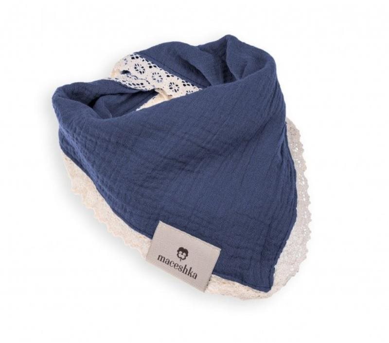 Podbradník Maceshka jednoduchý Indigo, čipka