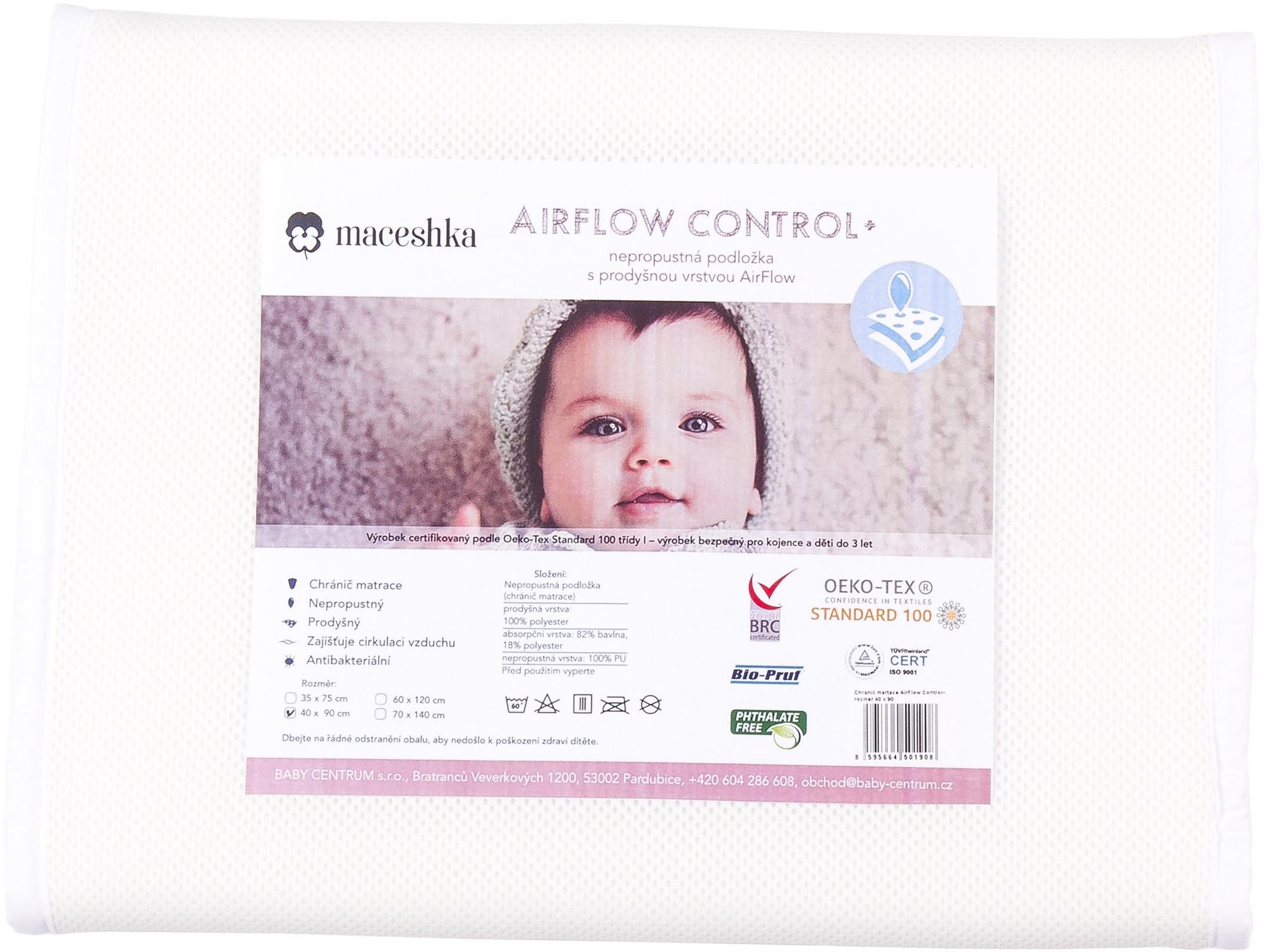 Maceshka Chránič matraca AirFlow Control+ 140 × 70 cm