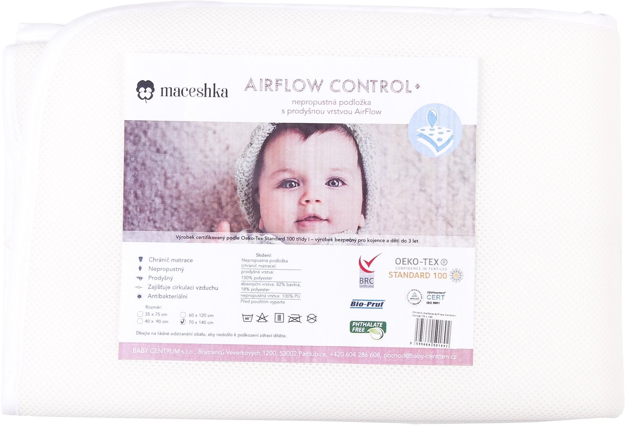 Maceshka Chránič matraca AirFlow Control+ 75 × 35 cm
