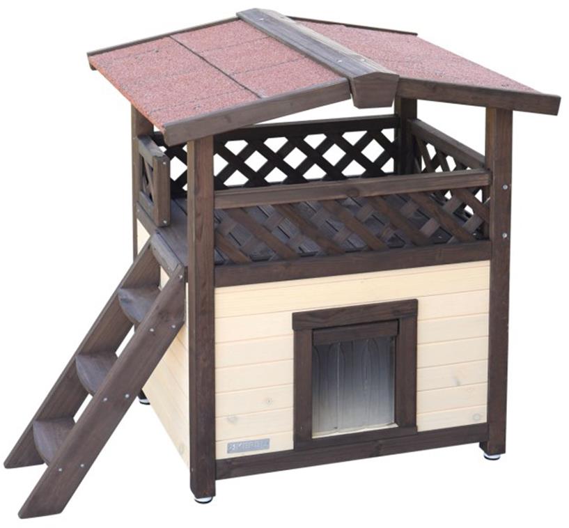 Kerbl Zateplená búda pre mačky 4-Season Deluxe, 88 × 57 × 77 cm