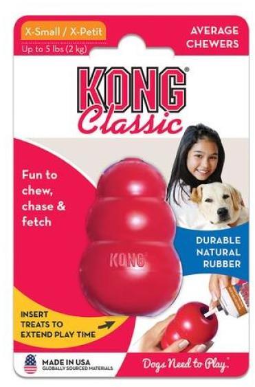 Kong Classic gumová hračka XS, 5,7 × 3,6 × 3,6 cm, červená