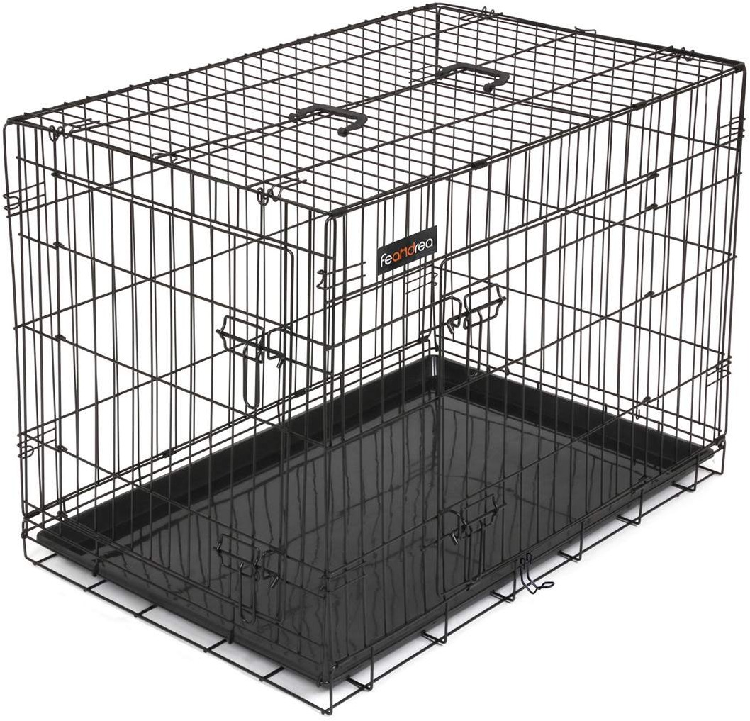 Songmics Prepravná klietka pre zvieratá Liwia L 91 cm čierna