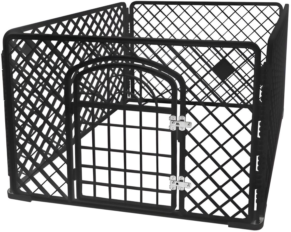 Purlov 15743 Plastová ohrádka pre zvieratá 90 × 90 × 60 cm, čierna