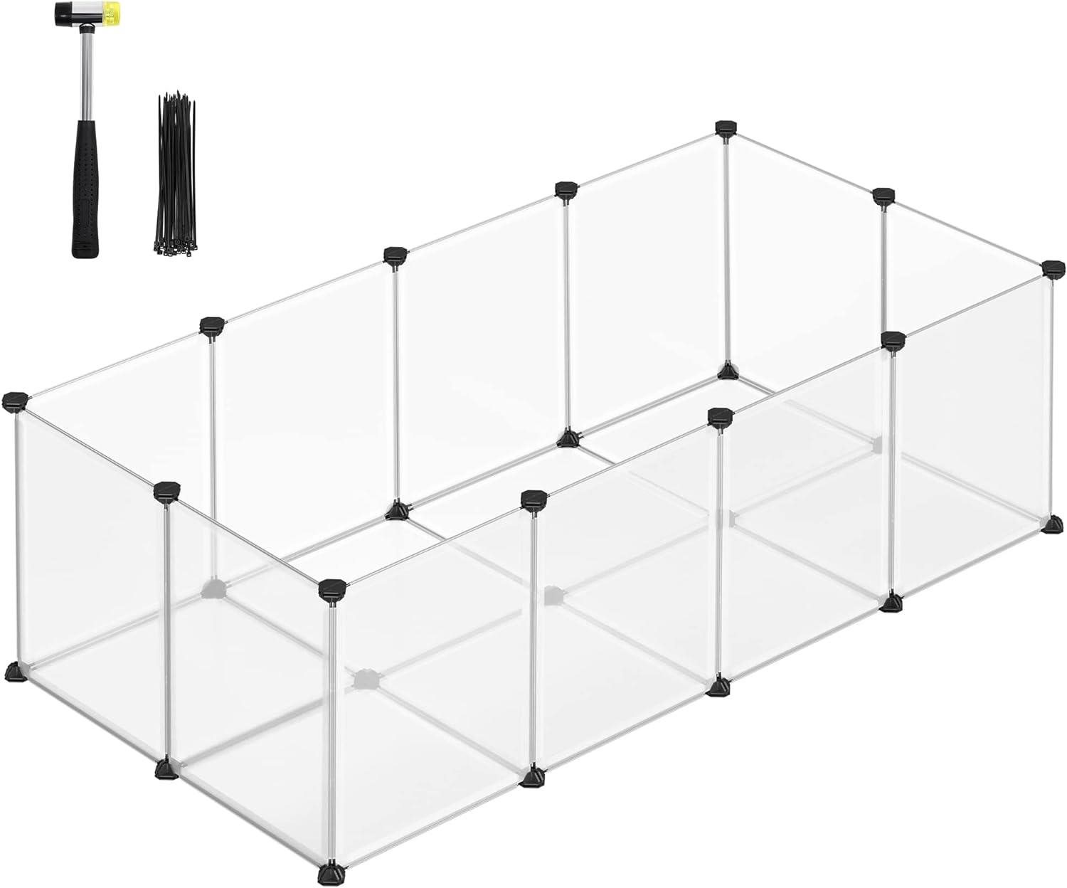 Songmics Ohrádka pre hlodavce s podlahou, plastová, variabilná,143 × 73 × 46 cm