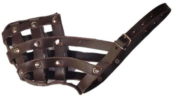 Palkar kožený náhubok pre psy veľ. 4, 32 × 9 cm, hnedý