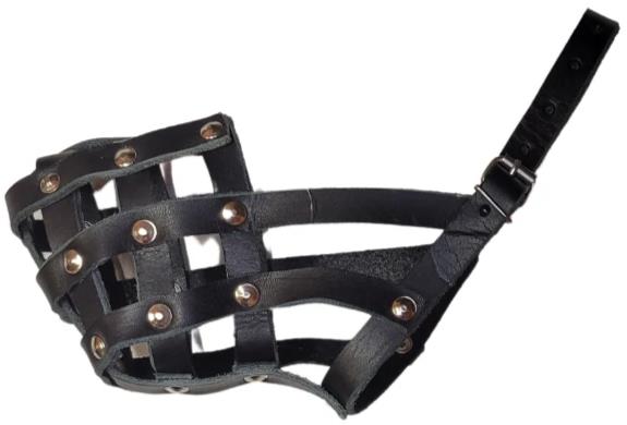 Palkar kožený náhubok pre psy veľ. 4, 32 × 9 cm, čierny