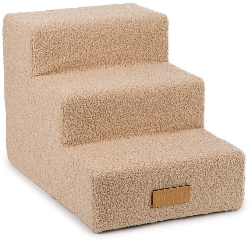 Dogeste schodíky 3 stupne baránok, tmavobéžové