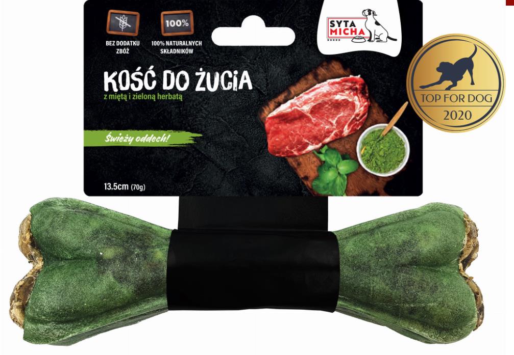 Syta micha Kosť pre svieži dych s mätou a zeleným čajom 13,5 cm